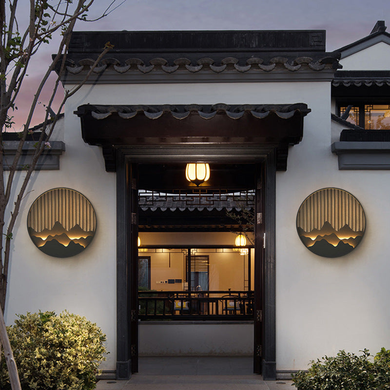 Outdoor wall lamp rainproof staircase aisle simple exterior wall lamp garden lamp balcony wall lamp hallway lamp new Chinese style