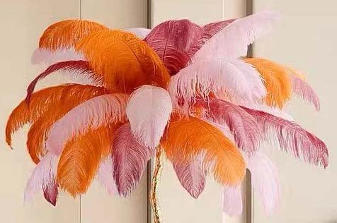 (New) All copper inclined rod feather floor lamp Designer original LED living room bedroom pure copper branch floor lamp