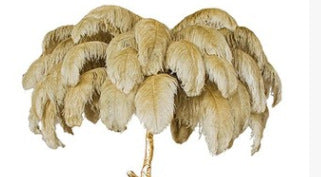 (New) All copper inclined rod feather floor lamp Designer original LED living room bedroom pure copper branch floor lamp
