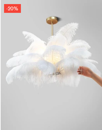 Cross-border explosive post-modern light luxury creative ostrich feather living room chandelier Nordic personality net red bedroom chandelier